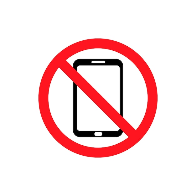 Ningún icono de vector de teléfono aislado sobre fondo blanco Ilustración vectorial