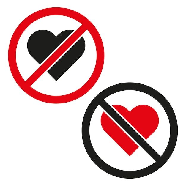 Ningún signo de corazón de amor Ilustración vectorial EPS 10 Imagen de archivo