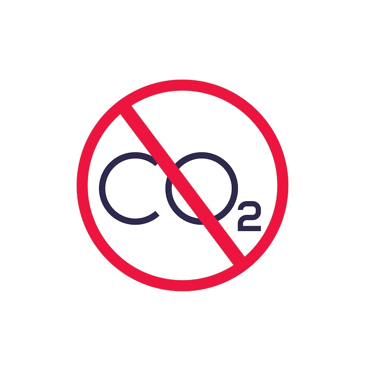 Vector ningún signo de vector de emisiones de carbono de parada de co2