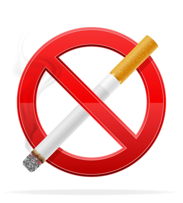 Vector ninguna ilustración de signo de humo aislado en blanco