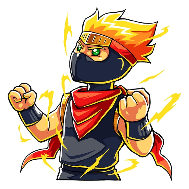 Ninja boy super power up.