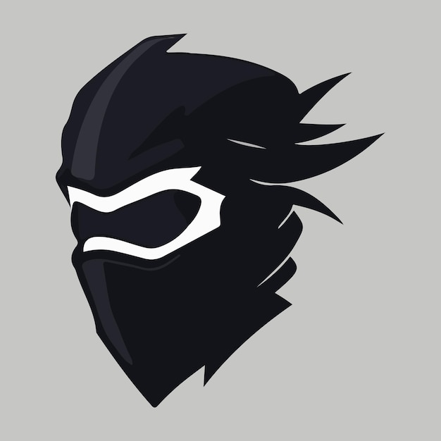 Ninja cabeza mascota esport logo vector ilustración con fondo aislado