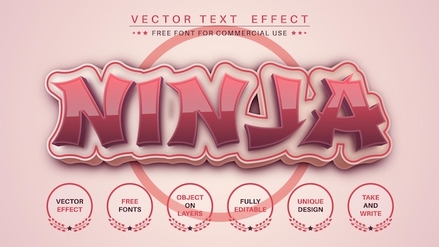 Ninja editar efecto de texto estilo de fuente editable