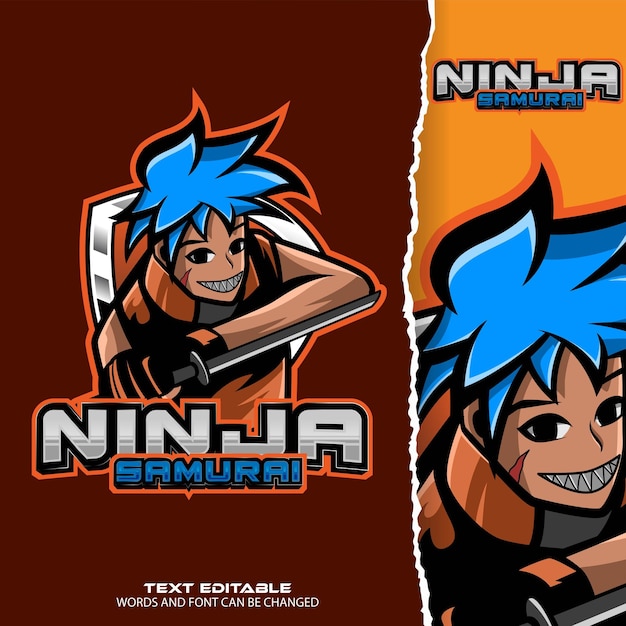 Ninja esport logo premium vector