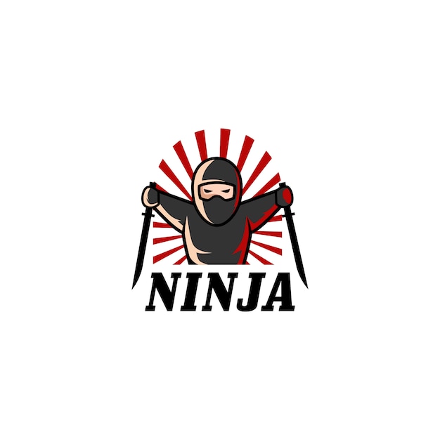 Ninja Logo Design Stock Vector
