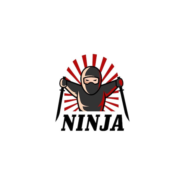 Vector ninja logo design stock vector