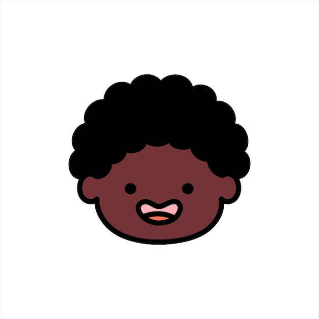 Vector niño africano avatar de bebé emoticono de bebé afroamericano lindo bebé o niña en la línea