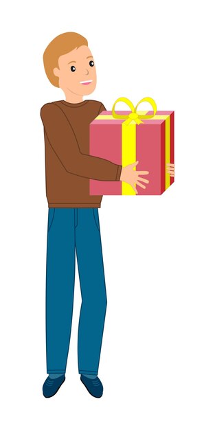 Niño blanco con regalo