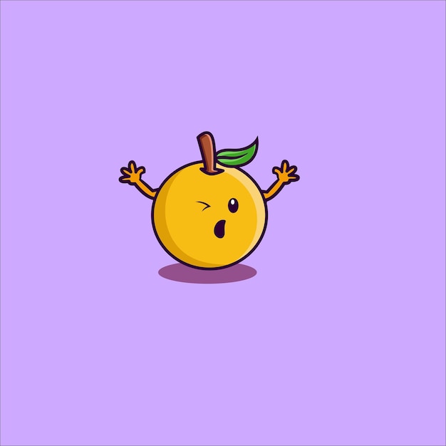niño de carácter vectorial de frutas lindas