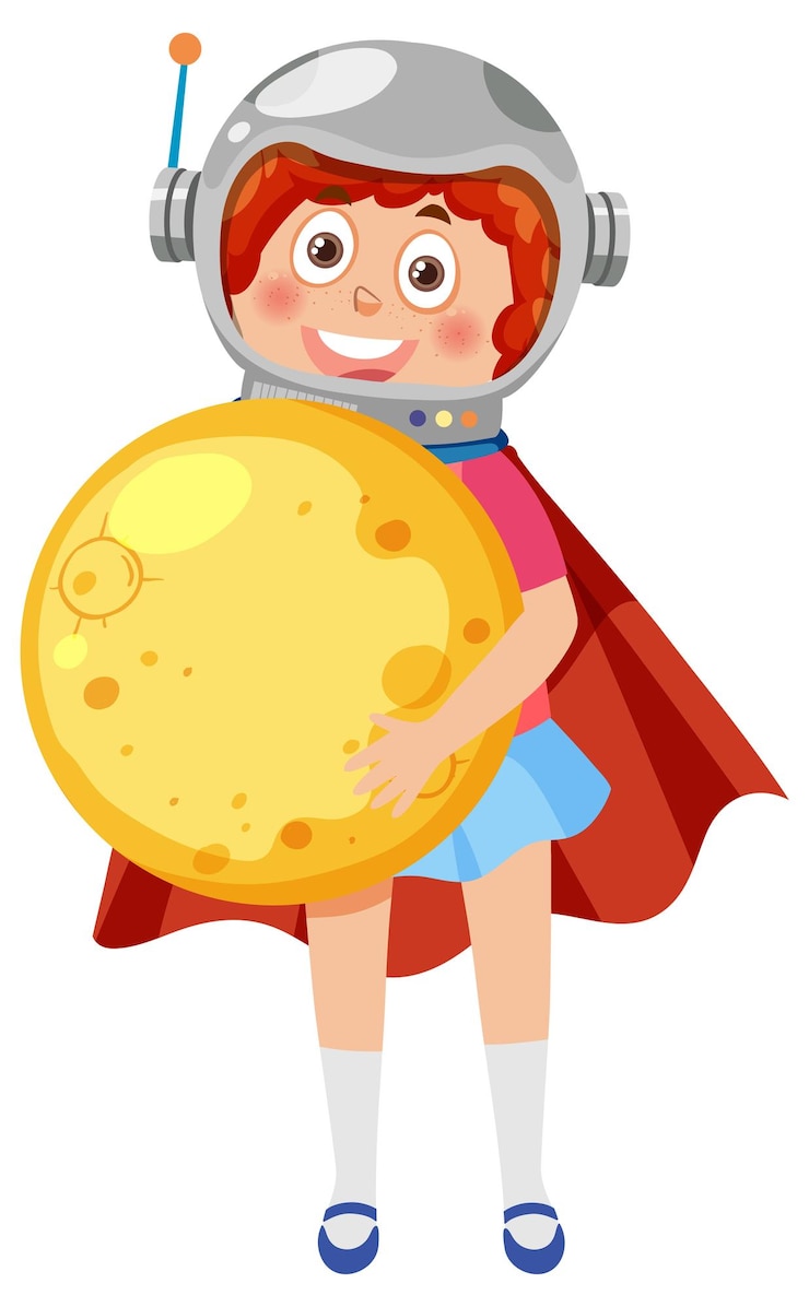 Vector niño con casco de astronauta