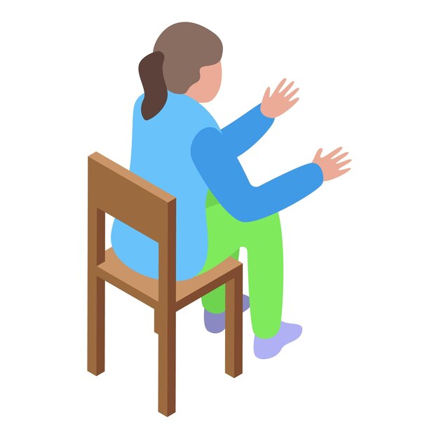 Niño de clase juega icono vector isométrico Educación del estudiante