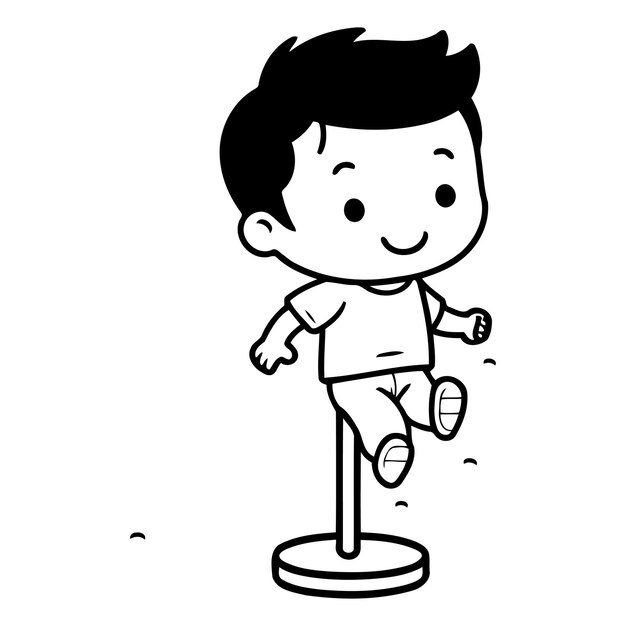 Niño corriendo Ilustración vectorial de dibujos animados de coloresAAA