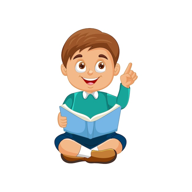 Niño de dibujos animados de vector que tiene una buena idea