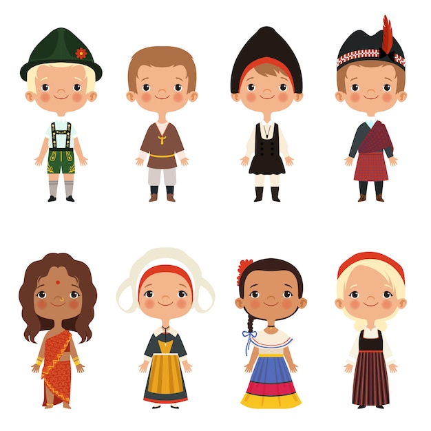 Niño de diferentes nacionalidades.