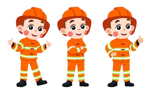 Niño disfrazado de bombero