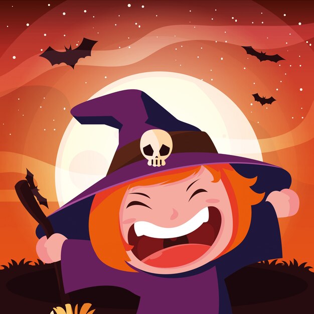 Niño disfrazado de Halloween