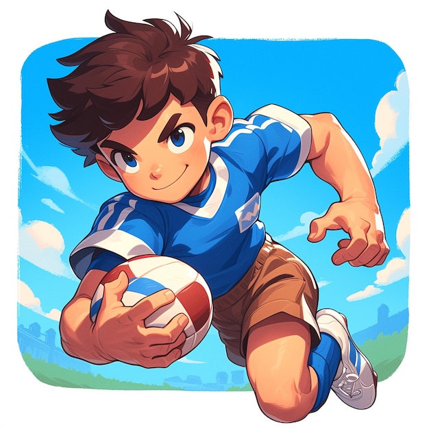 Un niño de Dublín juega al fútbol gaélico al estilo de los dibujos animados