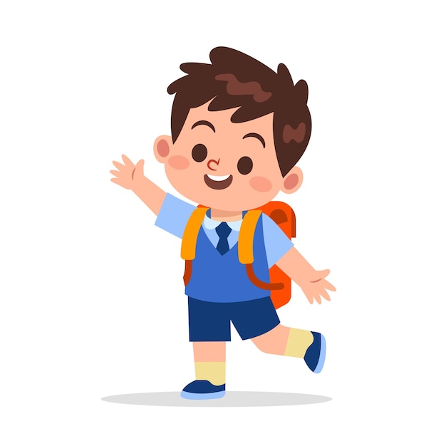 Vector niño de la escuela 1 vector gratuito icono de ilustración lindo utensilios casa casa