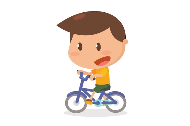 niño está montando una bicicleta