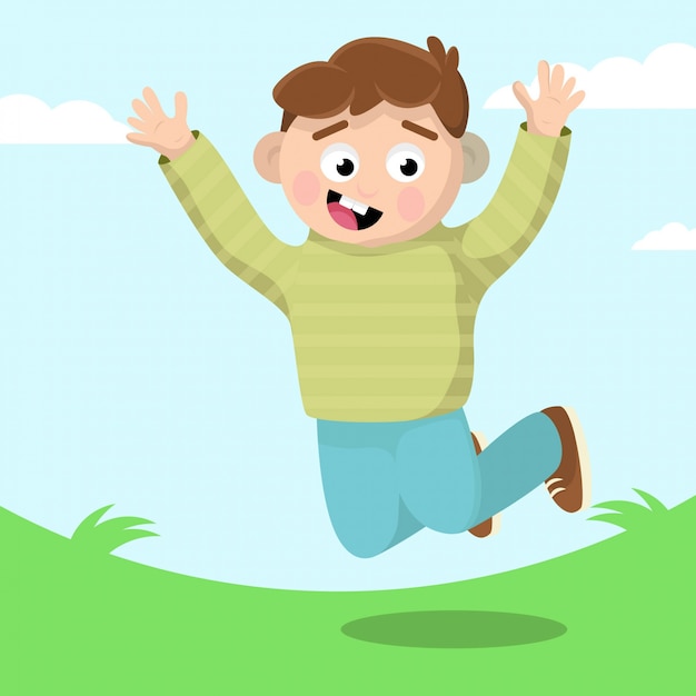 Niño feliz dibujado a mano ilustración