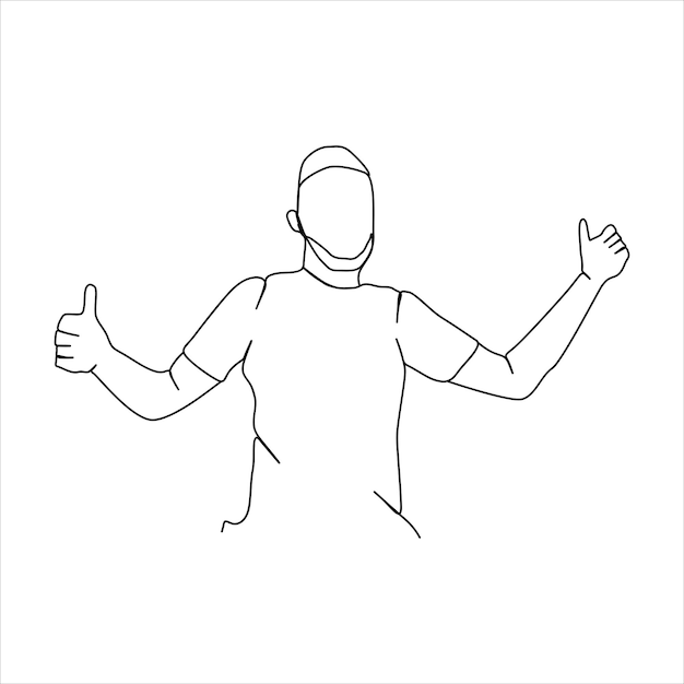 niño feliz dibujando línea continua diseño minimalista dibujo de una línea niño feliz