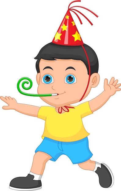 Niño feliz con un gorro de fiesta