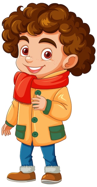 Niño feliz con ropa de invierno