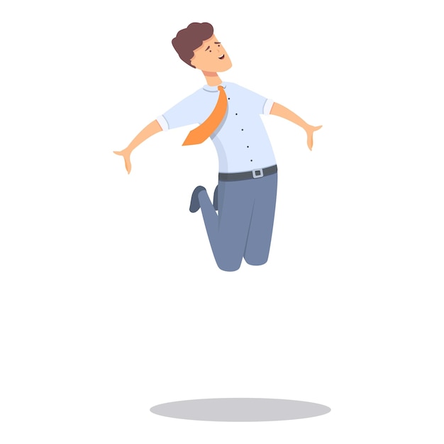 Niño feliz salto icono dibujos animados vector Negocios marketing cerebro cabeza