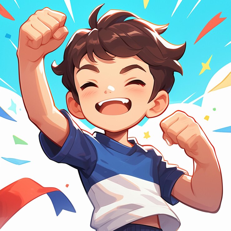 Vector un niño francés disfruta del estilo de las caricaturas del día de los niños