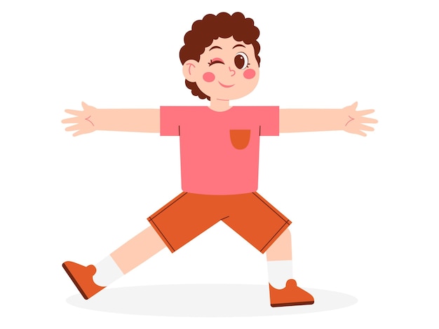 Niño Haciendo Deportes Ilustración