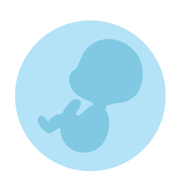 Niño en un icono de burbuja azul redonda