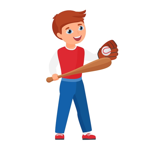 Niño jugando al béisbol