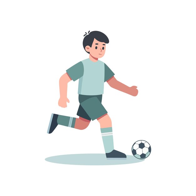 Vector niño jugando al fútbol