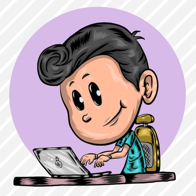 Niño jugando portátil