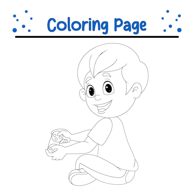 niño jugando a videojuegos página de colorear