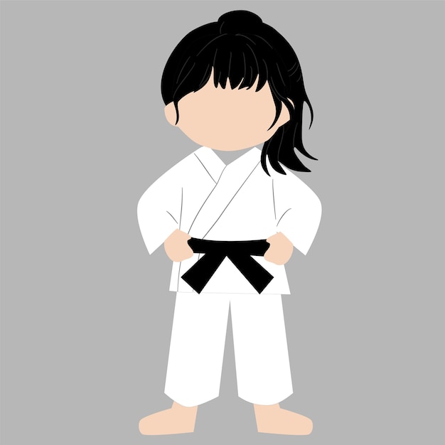 Niño de karate con cinturón negro