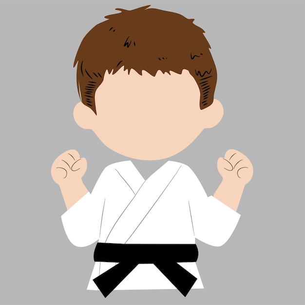 Niño de karate con cinturón negro