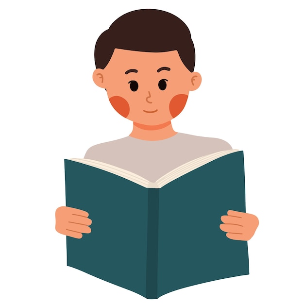 un niño leyendo una ilustración de un libro