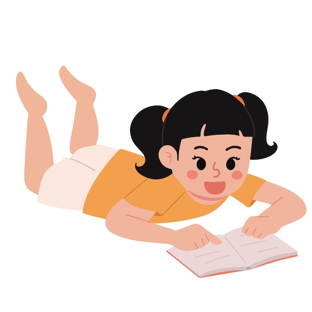 niño leyendo una ilustración de un libro