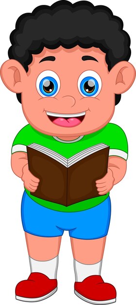 Niño está leyendo un libro