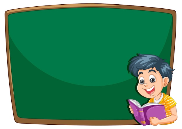 Niño leyendo en la pizarra