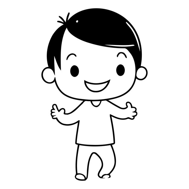 Vector niño lindo personaje de dibujos animados diseño de ilustración vectorial xa