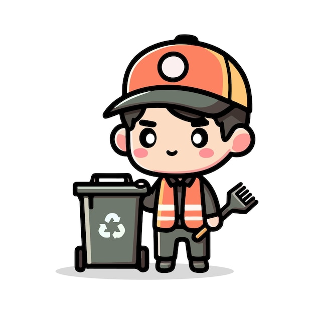 niño lindo tirando basura al contenedor de basura