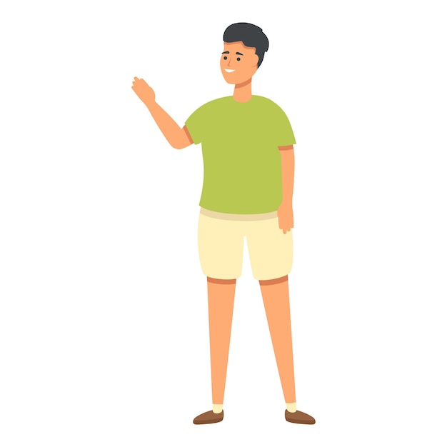 Niño listo para la lección icono vector de dibujos animados arte abrazo adulto