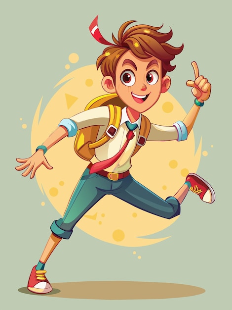 un niño con un micrófono en la mano está saltando ilustración de arte vectorial