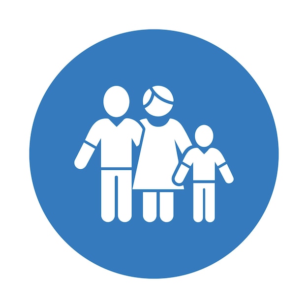 Niño mujer gente icono de la familia humana Diseño de color azul