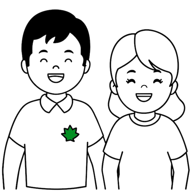Un niño y una niña felices con camisas con la bandera de Macao.