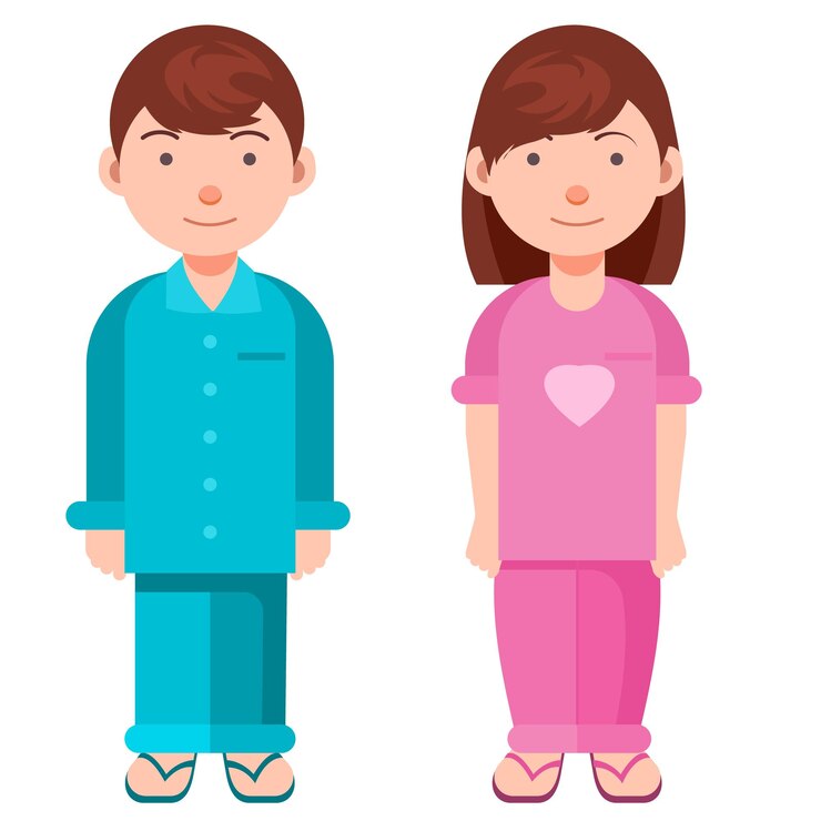 Vector niño y niña