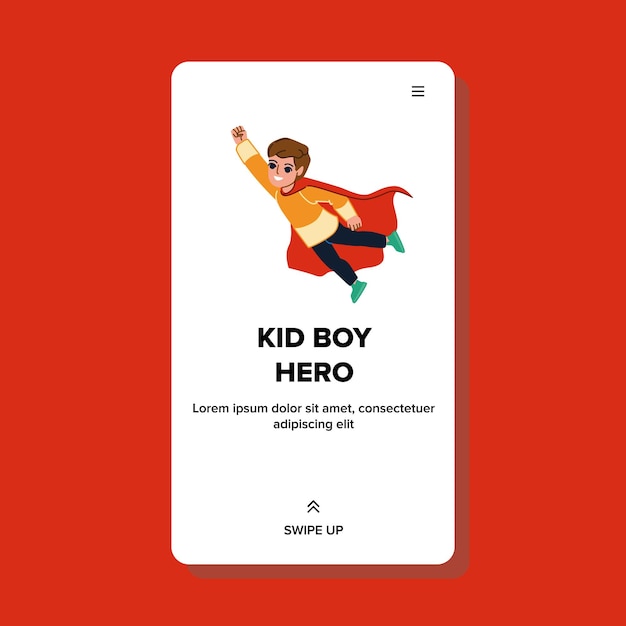 niño, niño, héroe, vector