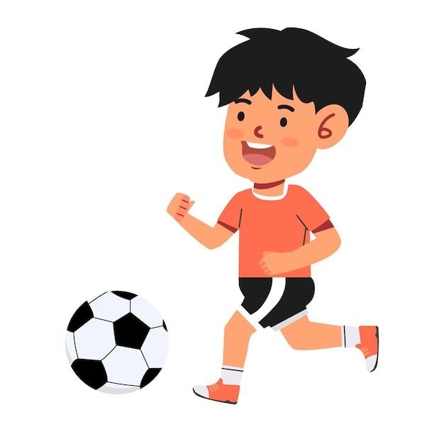 Niño niño jugando al fútbol